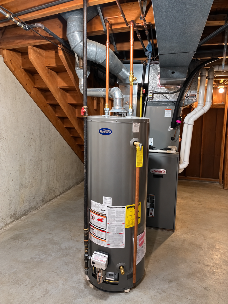 50 gallon, natural draft, water heater